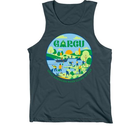 Great American River Clean-Up 2025 Shirt, a Dark Grey Premium Cotton Tank