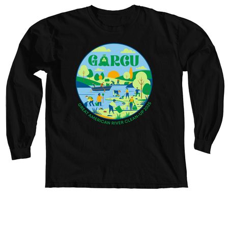Great American River Clean-Up 2025 Shirt, a Black Comfort Colors Long Sleeve Tee