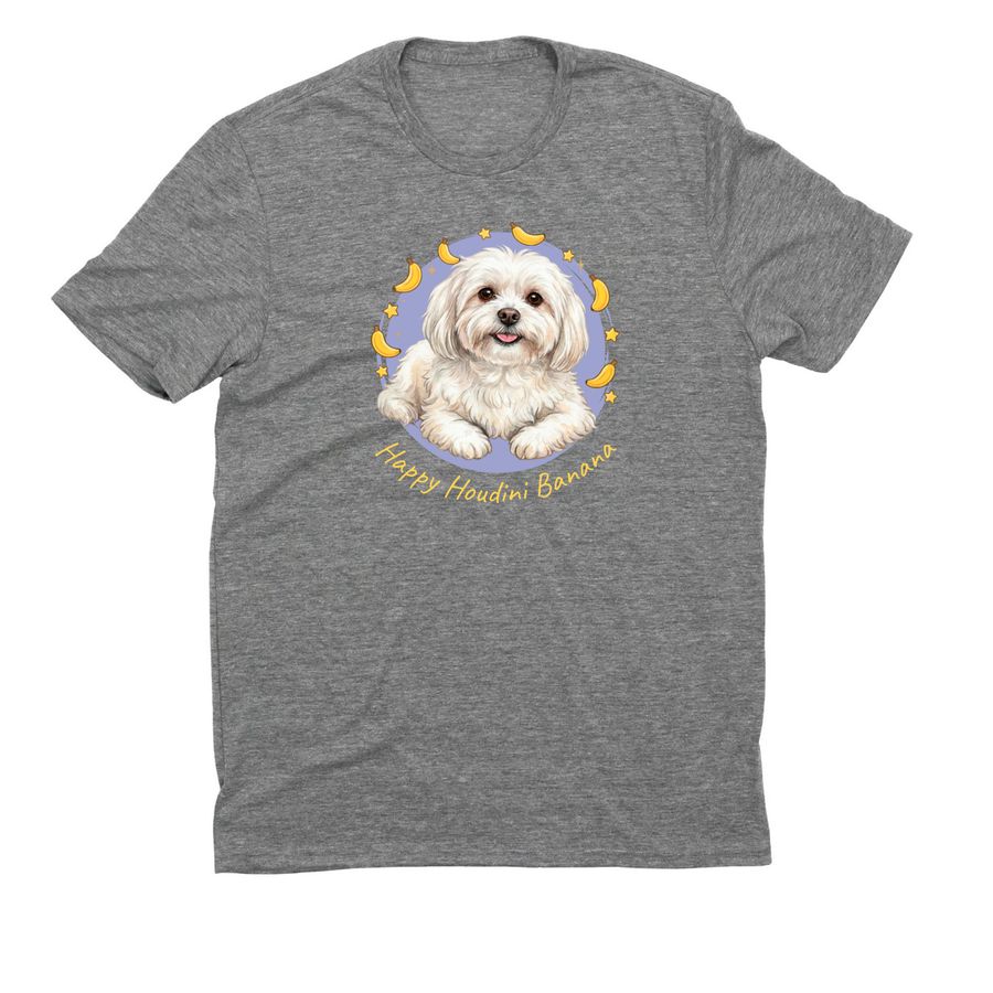Happy Houdini Banana, a Aluminum Grey Allmade Eco Triblend Unisex Tee