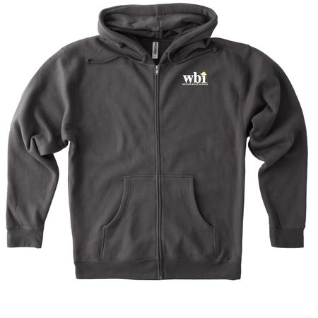 Pocket Logo Bonanza, a Solid Charcoal Heavyweight Zip Up Hoodie