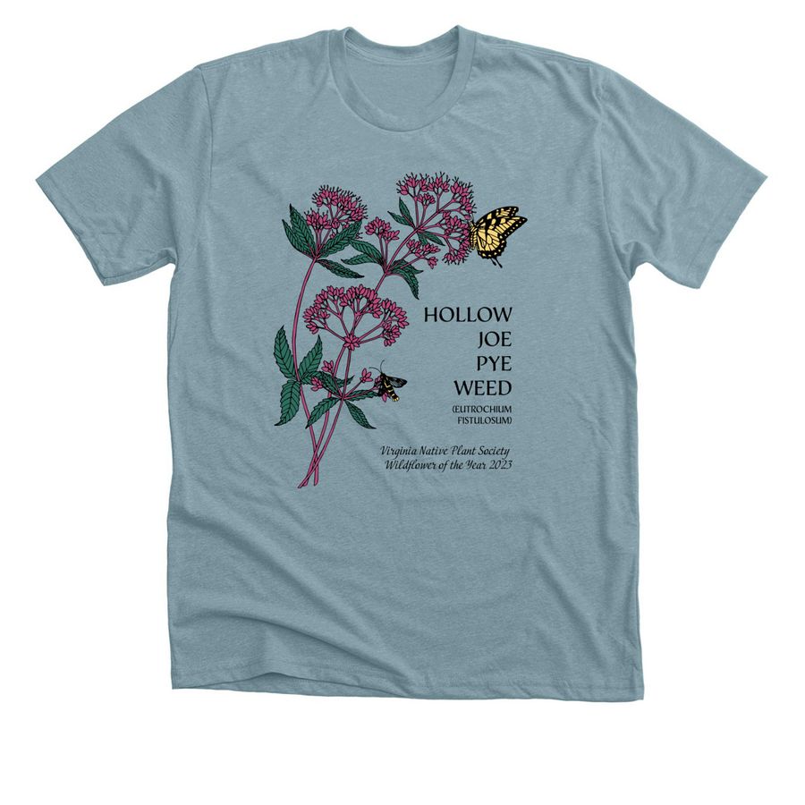 Hollow Joe Pye Weed - Dark Font, a Heather Blue Lagoon Premium Unisex Tee