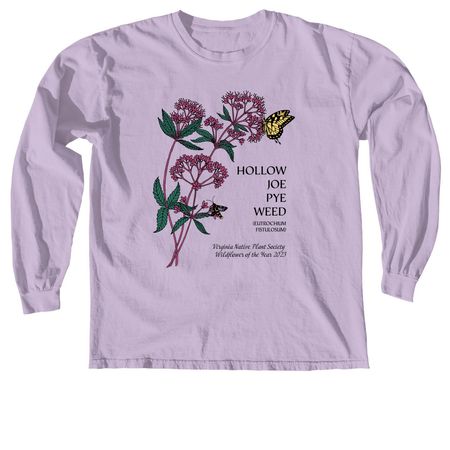 Hollow Joe Pye Weed - Dark Font, a Orchid Comfort Colors Long Sleeve Tee
