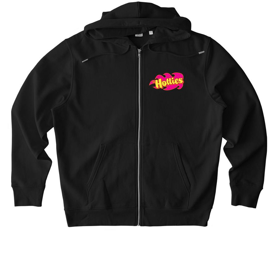 Hottie PINK Zipper Hoodie, a Black Stanley/Stella Unisex Cultivator 2.0 Zip Up Pullover Hoodie