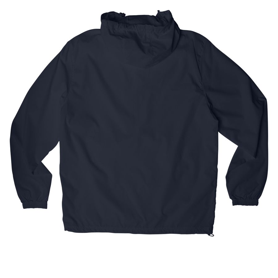 Windbreaker, a True Navy Packable Anorak (back-view)