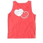 Oahu SPCA Hearts- The Warm Colors, a Neon Red Orange Comfort Colors Tank Top (back-view)