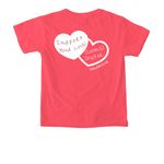 Oahu SPCA Hearts- The Warm Colors, a Watermelon Comfort Colors Youth Tee (back-view)