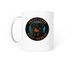 Round Logo Coffee Mugs, a White Coffee Mug (back-view)