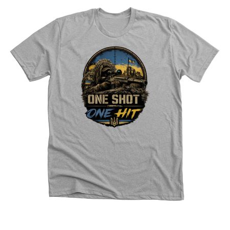 One shot! One hit!, a Athletic Heather Premium Unisex Tee