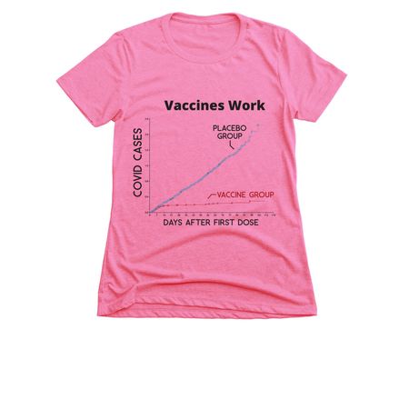 Vaccines Work 3.0, a Hot Pink Women's Slim Fit Tee