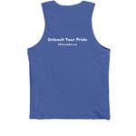 Celebrate Pride - Rainbow Dog & Cat, a True Royal Premium Cotton Tank (back-view)