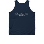 Celebrate Pride - Rainbow Dog & Cat, a Navy Classic Unisex Tank Top (back-view)
