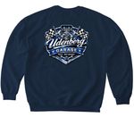 Blue "Udenberg Garage" Logo&nbsp;, a Navy Softstyle Crewneck Sweatshirt (back-view)