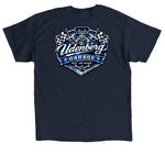 Blue "Udenberg Garage" Logo&nbsp;, a Navy Classic Unisex Tee (back-view)