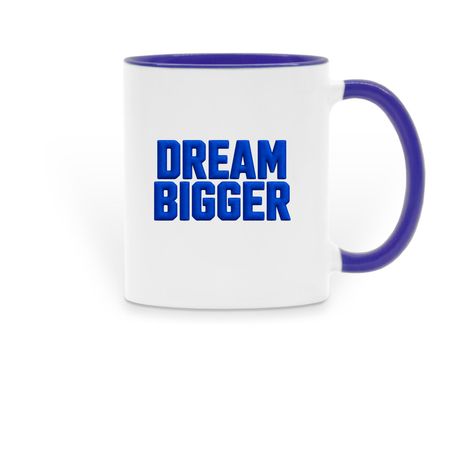 DREAM BIGGER MUG, a Dark Blue Two-Tone Ceramic Mug