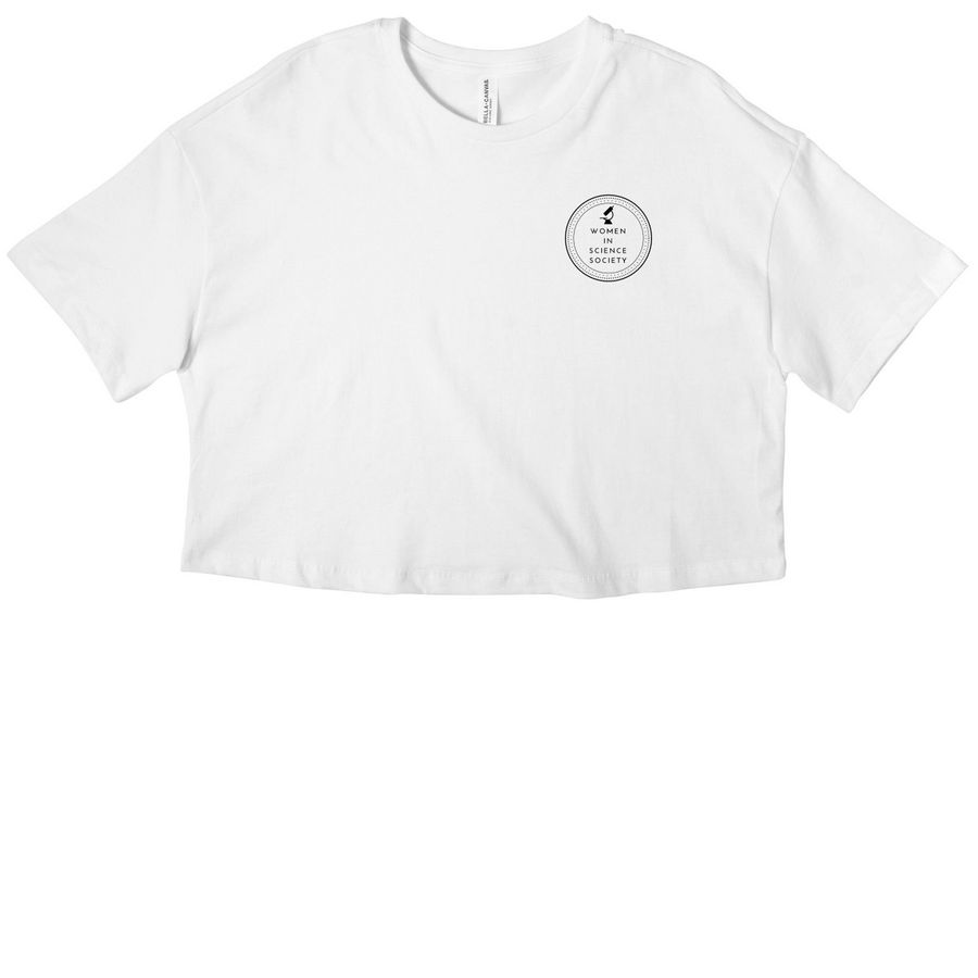 Women in Science Society 2026 - Floral, a White Women?s Cropped Cotton Tee