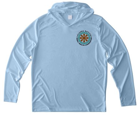 Active Wear Lungs on Back-nonspecific, a Light Blue UV Performance Long Sleeve Hoodie