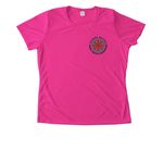 Active Wear Lungs on Back-nonspecific, a Neon Pink Women's Performance Tee (back-view)