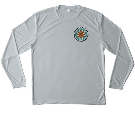 Active Wear Lungs on Back-nonspecific, a Silver Unisex Performance Long Sleeve Tee