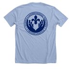 Alliance of LMTs of Greater Louisville tee, a Heather Baby Blue Premium Unisex Tee (back-view)