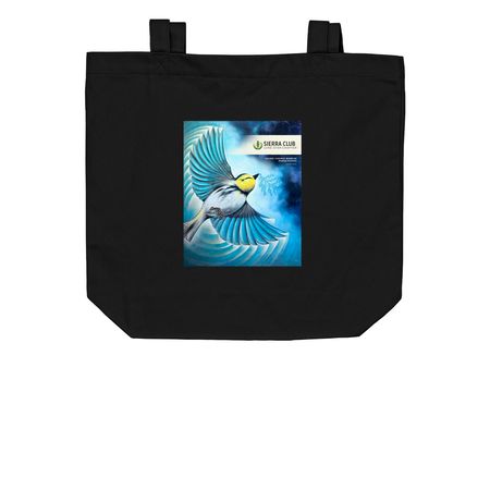 A Golden-Cheeked Future, a Black Organic Cotton Tote Bag