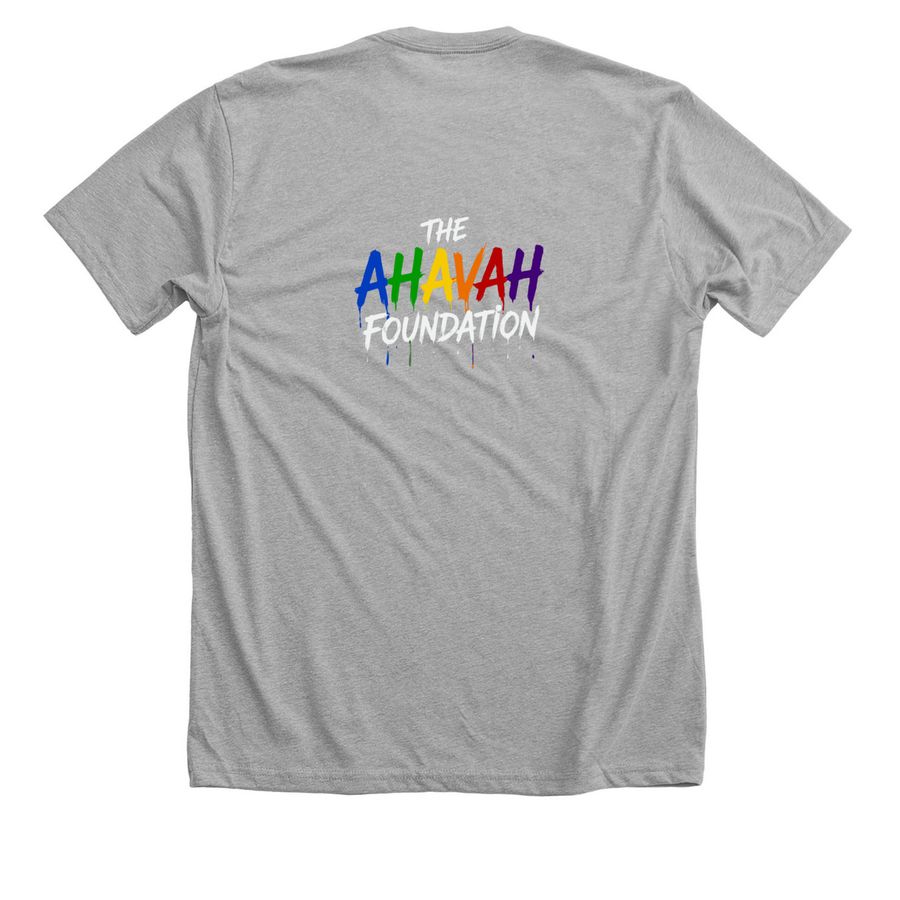 Defying Labels, Creating Possibilities, a Athletic Heather Premium Unisex Tee (back-view)