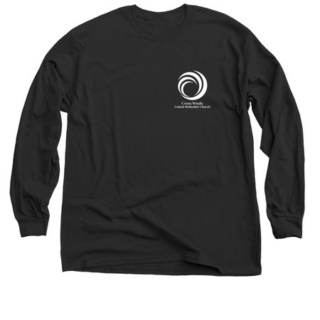 Cross Winds White Logo Shirts, a Black Classic Long Sleeve Tee