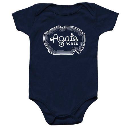Agate Acres Baby!, a Navy Infant Onesie