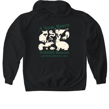 A New Start Wildlife Rescue, a Black Gildan Softstyle Pullover Hoodie