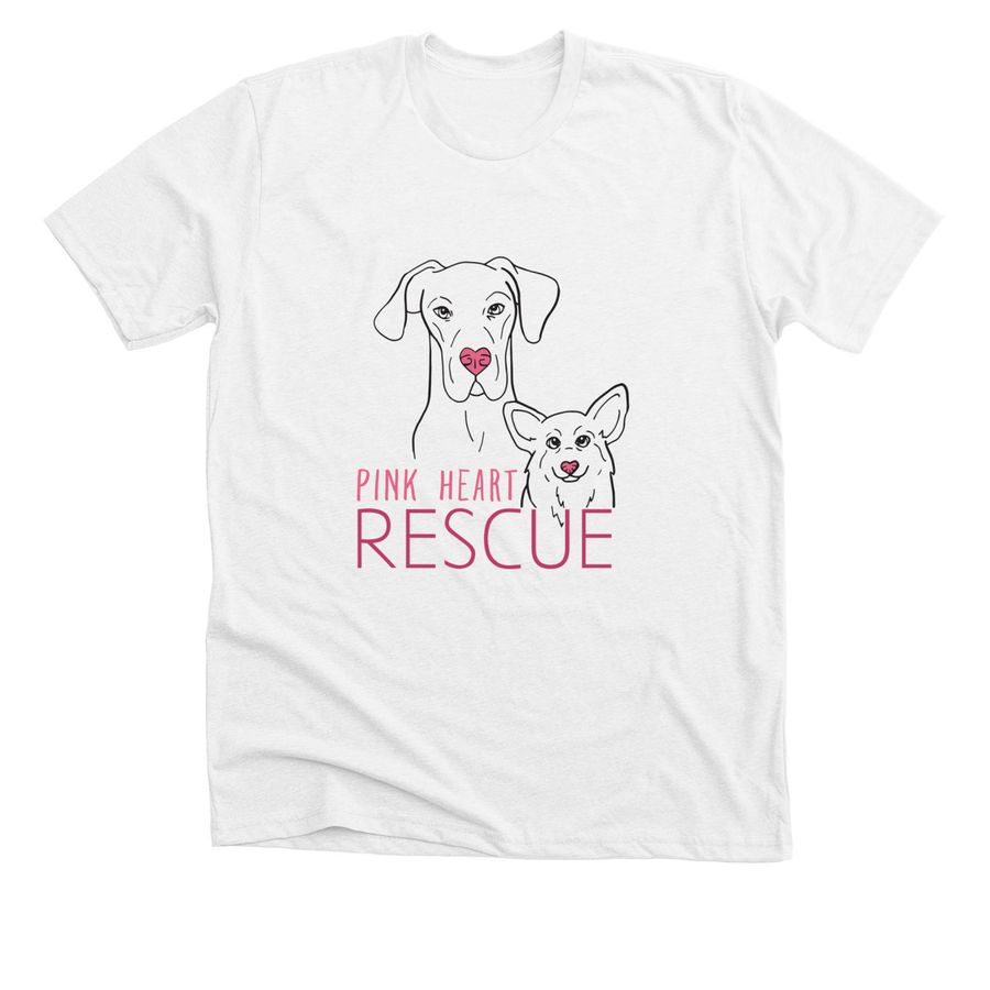 Pink Heart Rescue Shirts, a Solid White Blend Premium Unisex Tee