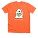 Booooks White Print Top, a Heather Orange Premium Unisex Tee