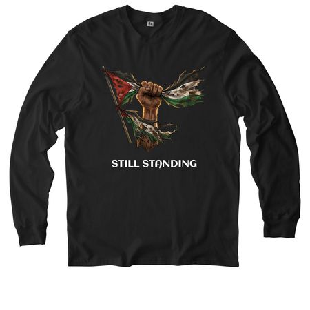 We are still standing, a Deep Black Allmade Organic Cotton Long Sleeve Tee