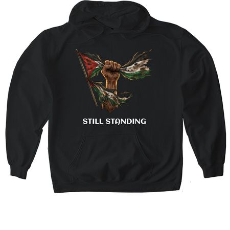 We are still standing, a Black Gildan Softstyle Pullover Hoodie