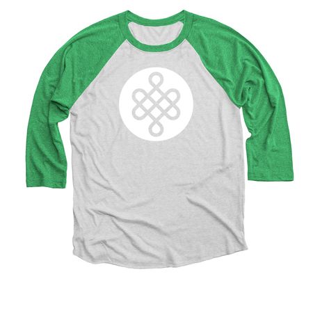 PathWays Official Icon, a Envy and Heather White 3/4 Sleeve Baseball Tee