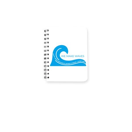 WE MAKE WAVES, a White Spiral Notebook