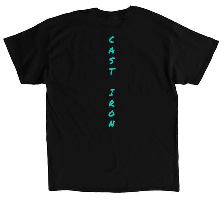 Turquoise Cast Iron, a Black Classic Unisex Tee (back-view)