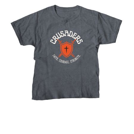 CHRIST'S CRUSADERS APPAREL ??, a Dark Heather Youth Unisex Tee
