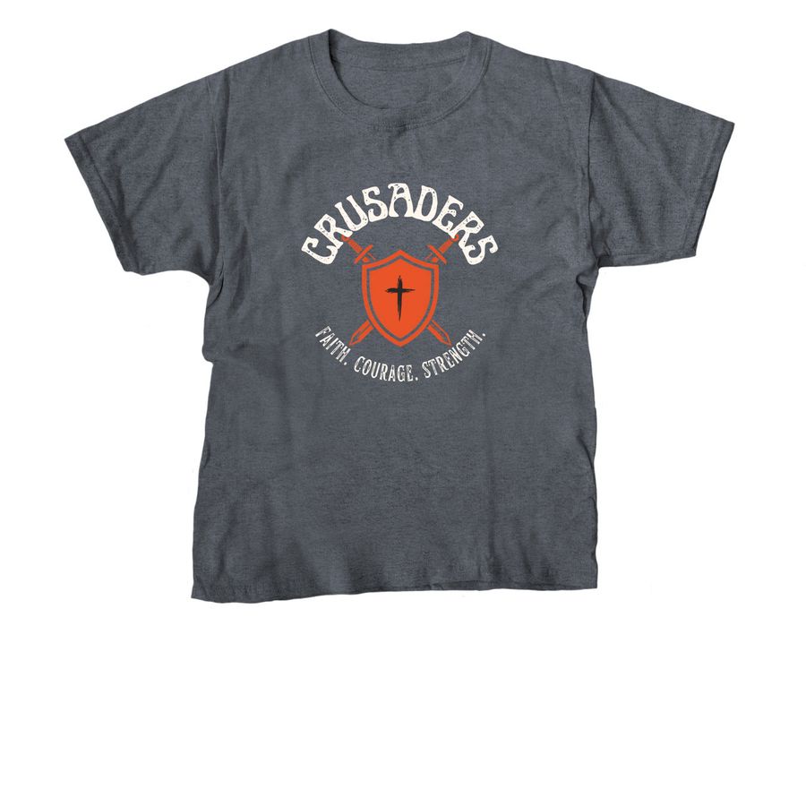 CHRIST'S CRUSADERS APPAREL ??, a Dark Heather Youth Unisex Tee