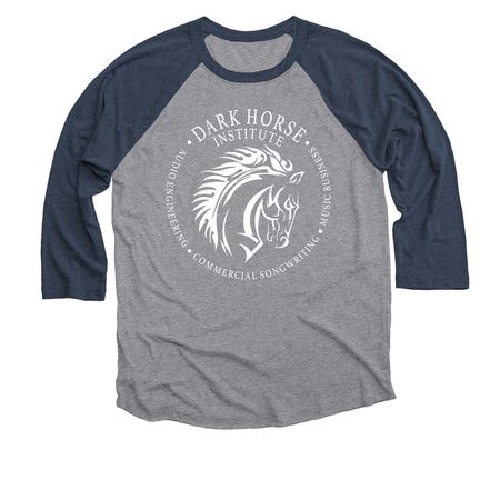 Dark Horse Institute&nbsp;, a Vintage Navy and Premium Heather 3/4 Sleeve Baseball Tee