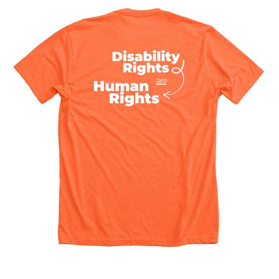 Disability Rights T-Shirt, a Heather Orange Premium Unisex Tee