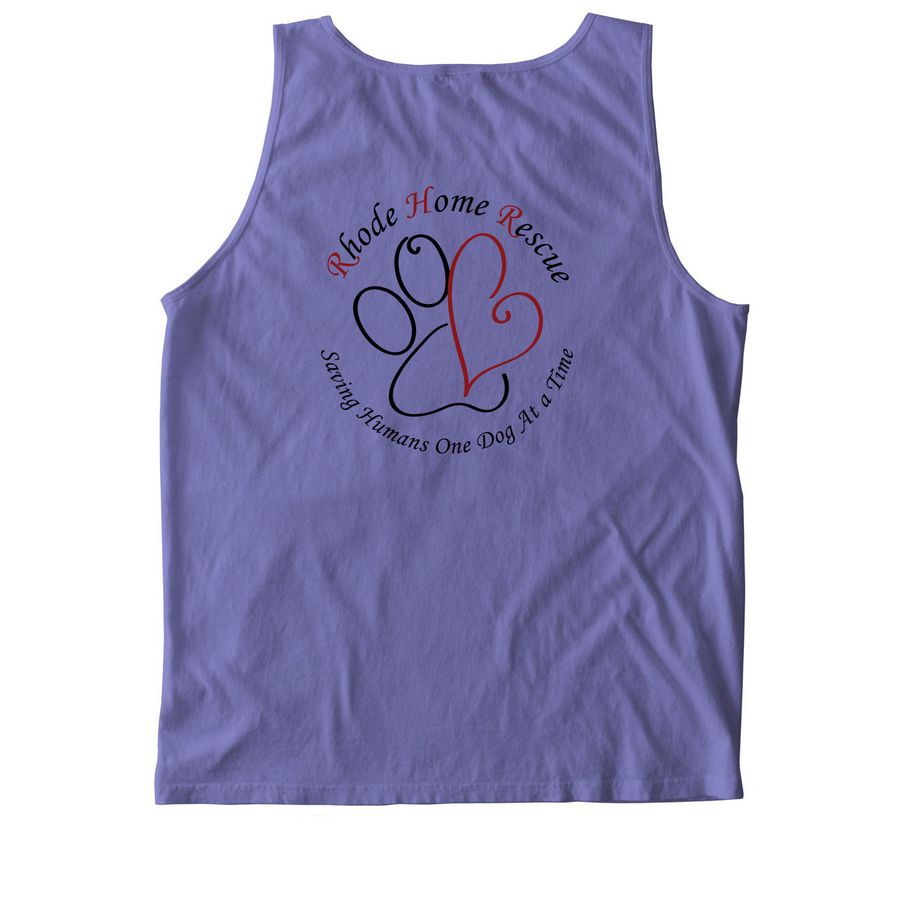 Dog Days of Summer, a Violet Comfort Colors Tank Top (back-view)