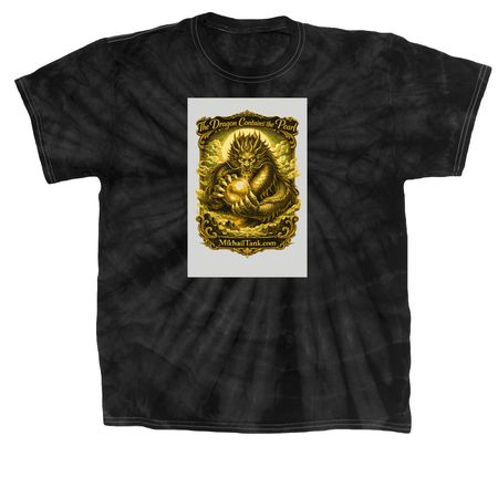 The Dragon Contains the Pearl, a Black Classic Tie Dye Tee