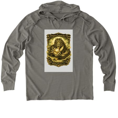 The Dragon Contains the Pearl, a Driftwood Grey Allmade Organic Cotton Mineral Dye Hoodie Tee