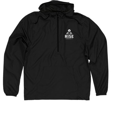 RISE Windbreaker, a Black Quarter-Zip Windbreaker