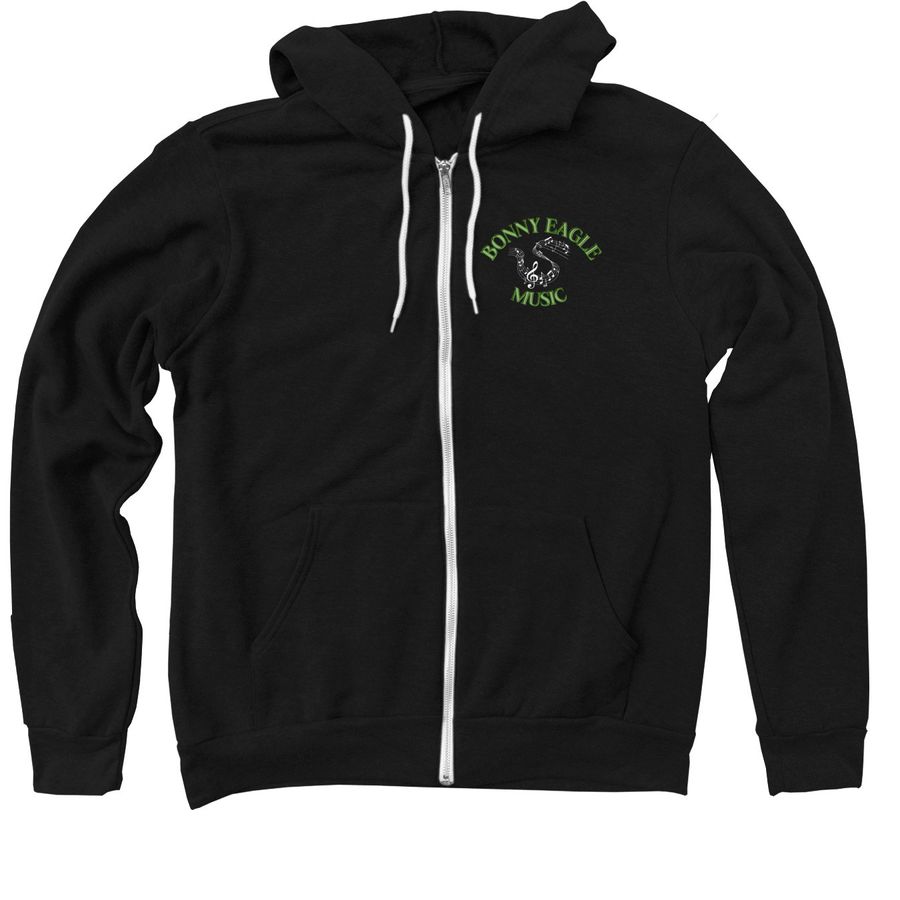 BE MUSIC 1/4 ZIP/FULL ZIP, a Black Zip Up Hoodie