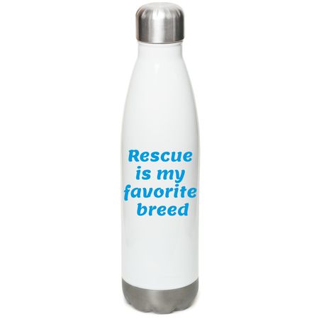 Hydrate with Purpose ?, a White Stainless Steel Water Bottle (back-view)