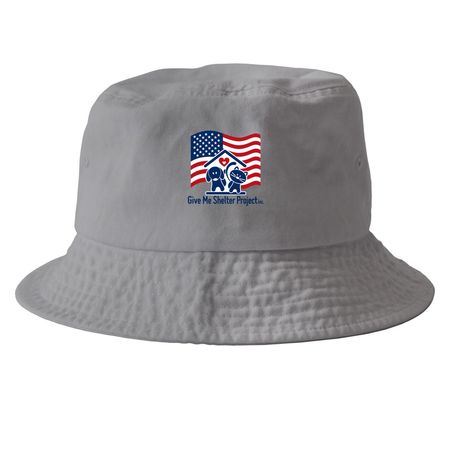 GMSP Americana Hat, a Grey Printed Bucket Hat