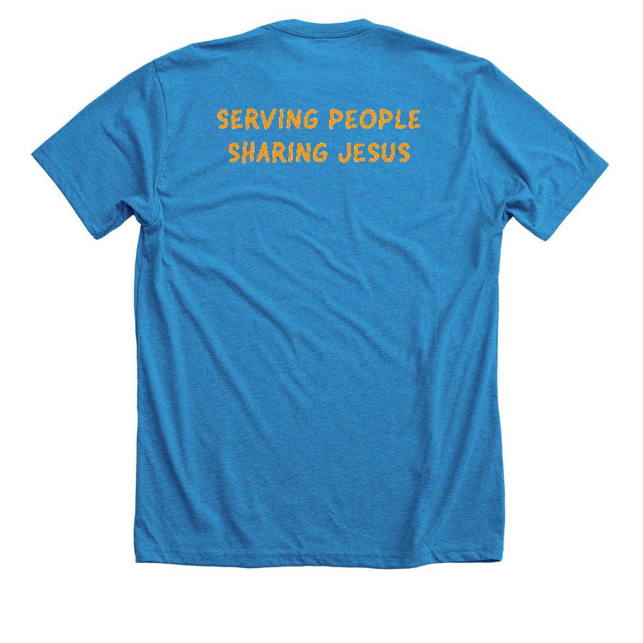 OSL T-Shirts&nbsp;, a Neon Blue Premium Unisex Tee (back-view)