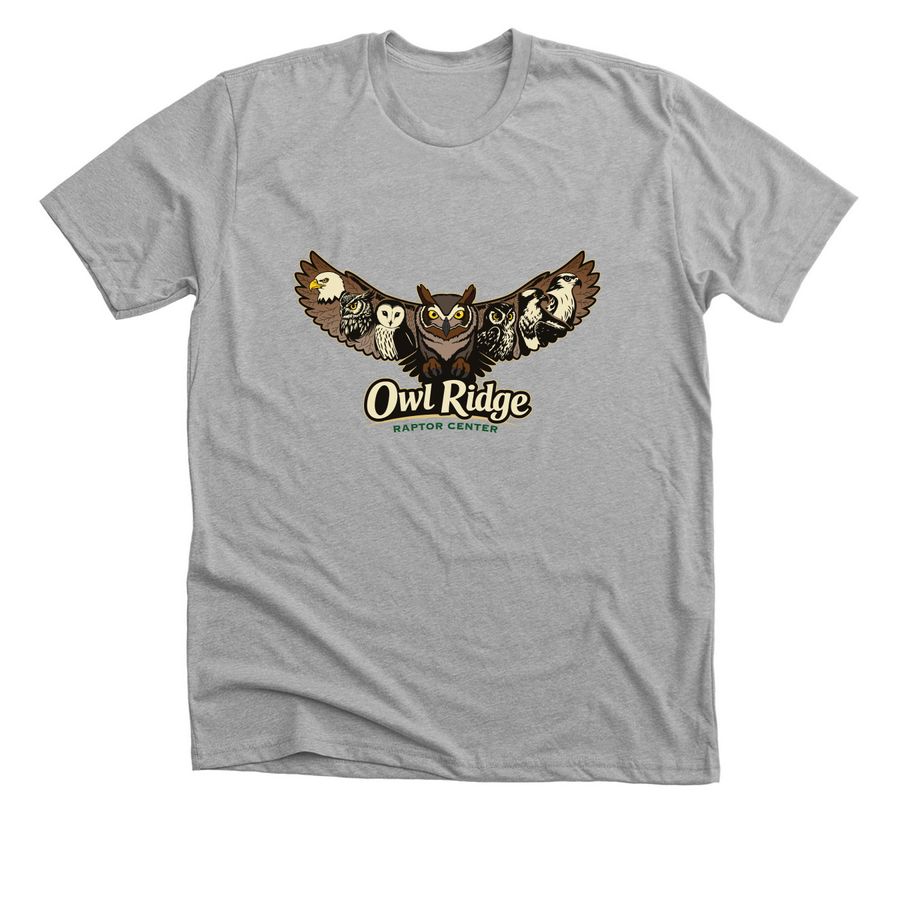 Owl Ridge Raptor Center Fundraiser, a Athletic Heather Premium Unisex Tee