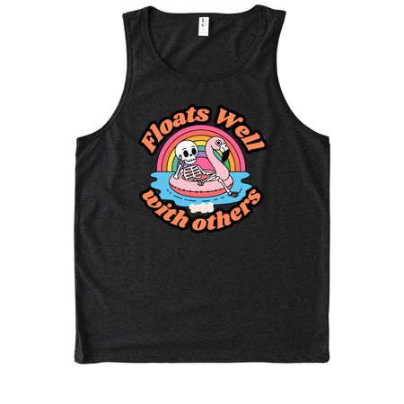 Floats Well with Others, a Deep Black Allmade Eco Triblend Tank