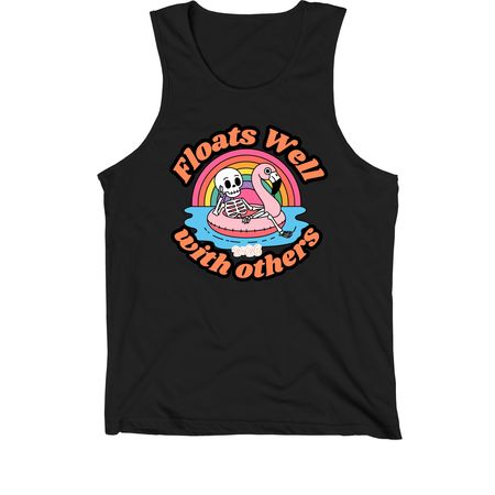Floats Well with Others, a Black Premium Cotton Tank